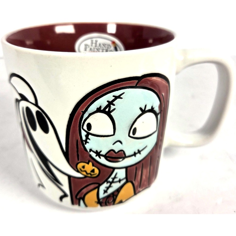 Nightmare Before Christmas Jack Sally Hand Painted Ceramic Mug Disney Halloween